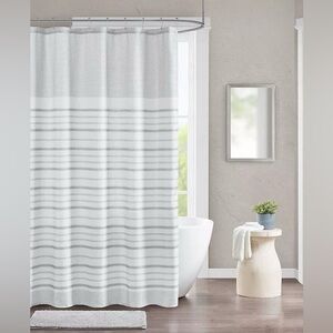 Urban Habitat Brett Modern Stripe 70" x 72" Shower Curtain - White / Gray